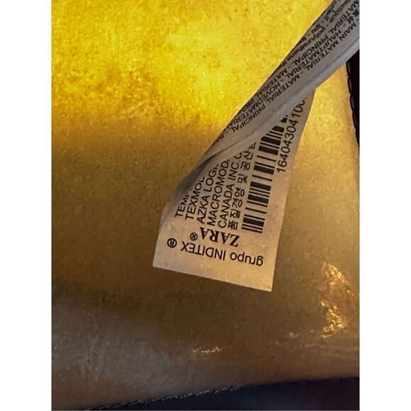 Rare Zara Vinyl Crossbody Bag With Clasp Brown Gold See Description - Picture 10 of 12